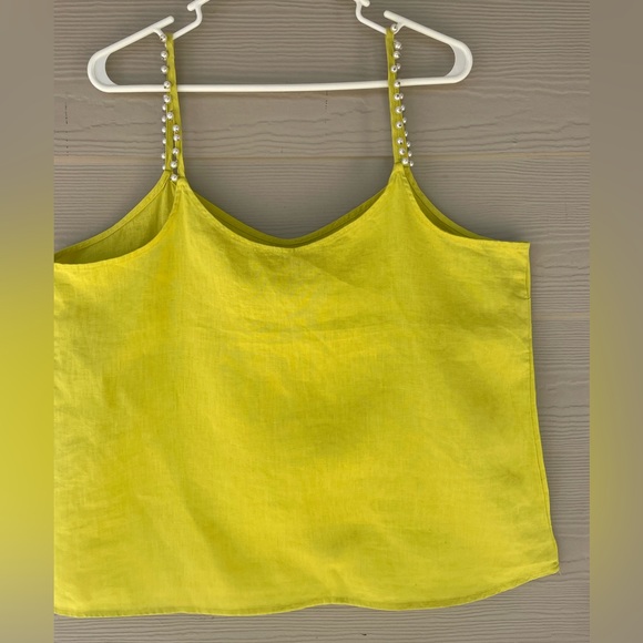 MARCNEWYORK XL neonyellow linen pearl spaghetti straps semi sweetheart neckline. - Picture 15 of 16